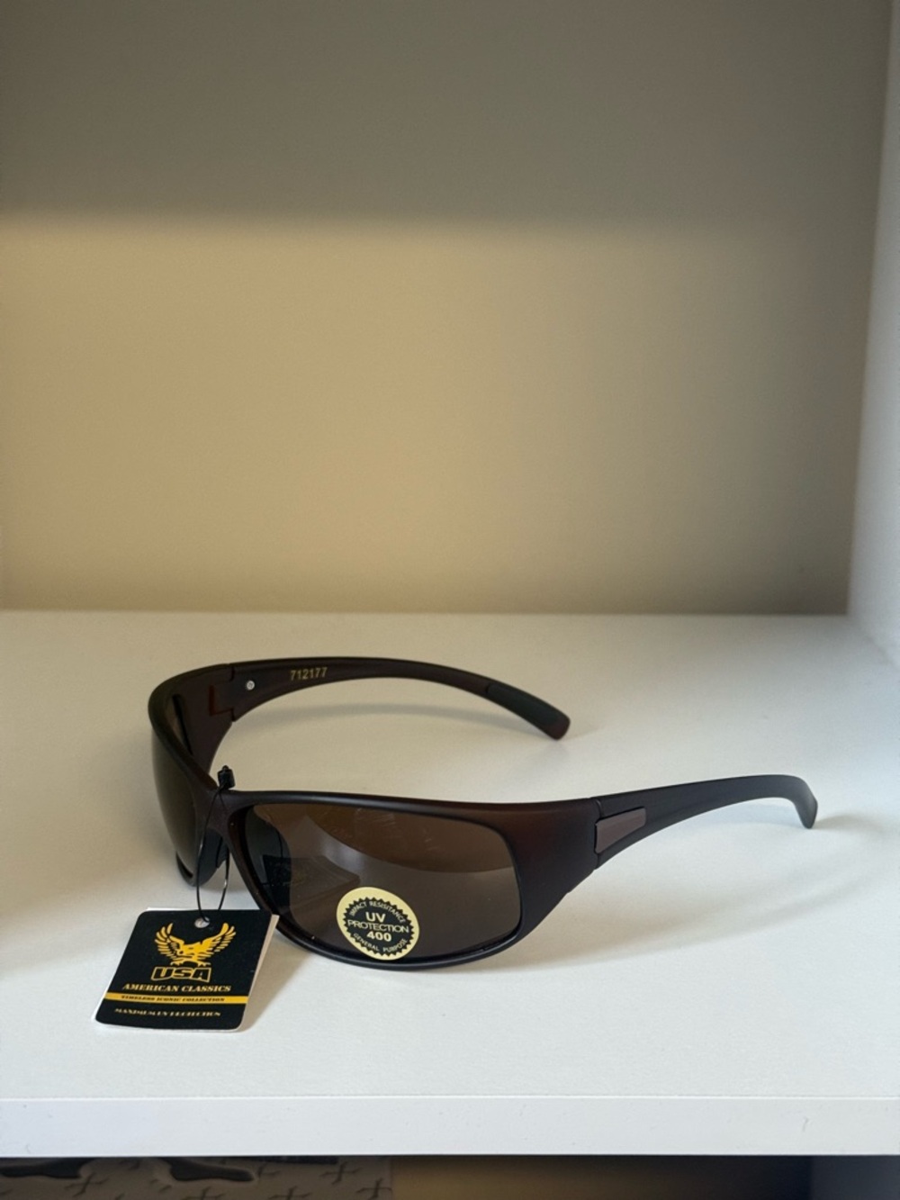 American Classic Brown Wrap Sunglasses - UV Protection